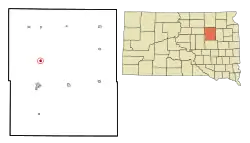 Location in Spink County and the state of South Dakota