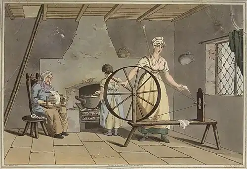 Plate 29, Spinning and carding wool
