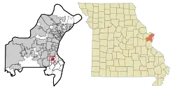 Location of Grantwood Village, Missouri