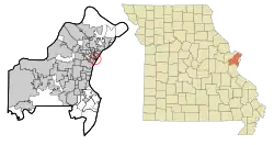 Location of Hillsdale, Missouri