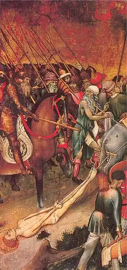 St. George Dragged by Horses, by Bernardo Martorell, 15th century
