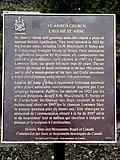A plaque designated St. Anne's as a national historic site