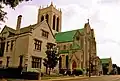The cathedral flanked Diocesan House (left) and the Sisters' Chapel (right)