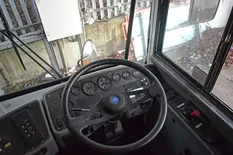 Drivers compartment of All American (right-hand drive version)