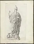 Statue of Pallas Athena, in Galleria Giustiniana, 1631, engraving. The Royal Academy of Arts.