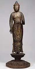 Standing Kannon Bosatsu (Avalokitesvara), 12th century, Heian period, Tokyo National Museum, Japan