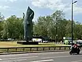 The sculpture at Achilles Way in 2023