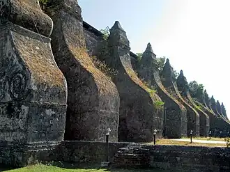 Thick buttresses characterize Earthquake Baroque architecture like Paoay Church, Philippines