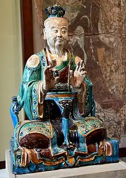 Figure of a Daoist deity (Chinese), c. 1488&nbsp;– c. 1644, porcelain, British Museum, London[21]