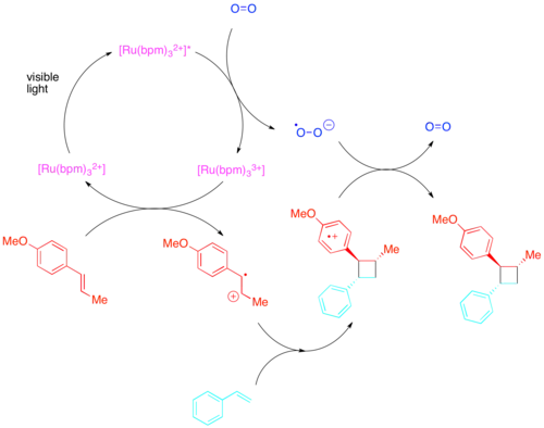 Diagram of Photocatalytic Crossed Styrene 2+2 Cycloaddition