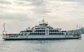 IDO car ferry Sultanahmet on the Bosphorus with its namesake in the background