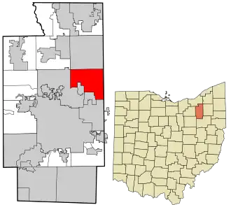 Location in Summit County and the state of Ohio.