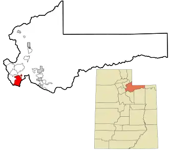 Location in Summit County and the state of Utah