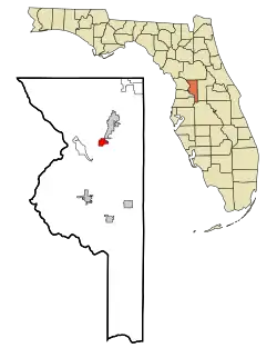 Location in Sumter County and the state of Florida