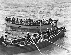 Survivors of HMT Southland after torpedo hit September 1915