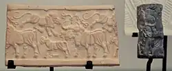 Susa III/ Proto-Elamite cylinder seal, 3150–2800 BC. Louvre Museum, reference Sb 1484
