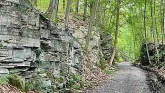 Bedrock cut, the "Slate Cut"