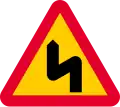Dangerous curves ahead, first to left