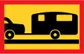 Symbol plate for specified vehicle or road user category (car + caravan)