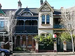 Terraces are common and widespread in older suburbs, such as these Filigree style terraces in Glebe