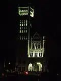 Night view of Syracuse City hall.