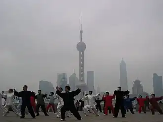 Image 54The Yang style of tai chi being practiced on the Bund in Shanghai (from Chinese martial arts)