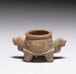 Small footed bowl with tiger head handles; 1000–1500; earthenware; 5 × 10.1&nbsp;cm (2 × 4 in.); Walters Art Museum (Baltimore, USA)