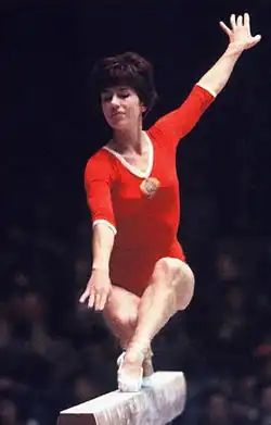 Tamara Manina is a two-time Olympic champion in team competition and a five-time world champion (In the center background).