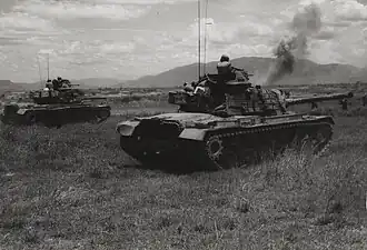 M48s from Company B 1st Tank Battalion support 2/1 Marines