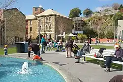 Salamanca Square, looking from the fountain towards the former quarry