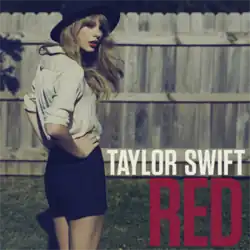 Cover artwork of "Red": Swift in a brimmed hat, white shirt, and black shorts looking backwards