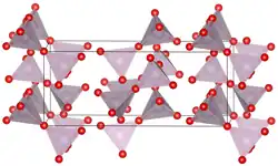 Unit cell of technetium(VII) oxide under standard conditions.