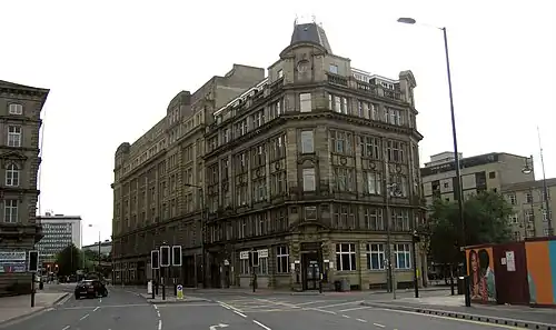 Street view from the north-east of the old Argus Weekly building, which is part of Britannia House