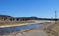 Templeton Gap Floodway, looking up towards the gap
