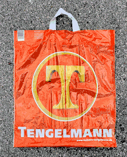 Die „letzte“ Tengelmann-Tragetasche mit „I'm green“ aus Zuckerrohr von 2018