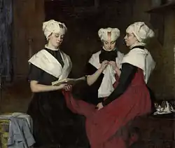 Thérèse Schwartze(1885): Drie meisjes uit het Amsterdamse Burgerweeshuis.