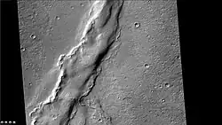 Wrinkle ridges, as seen by CTX