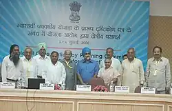 The Deputy Chairman, Planning Commission, Shri Montek Singh Ahluwalia with the Chief Minister of Uttar Pradesh, Shri Mulayam Singh Yadav, the Chief Minister of Himachal Pradesh, Shri Virbhadra Singh