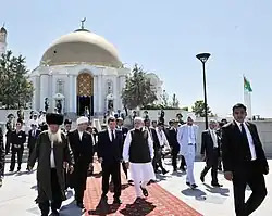 Narendra Modi at the Mausoleum of the First President of Turkmenistan, in Ashgabat, Turkmenistan, on July 11, 2015.