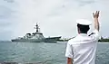 ROKS Seoae Ryu Seong-ryong arriving in Pearl Harbor during RIMPAC 2014.