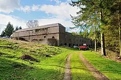 Stone built Slurry tank at Moel y Mab. Part of the Leighton Model Farm.