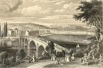 Perth Bridge as it was before being widened in 1869