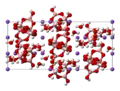 Ball-and-stick model of the unit cell of tincalconite