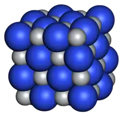 The structure of sodium chloride; titanium nitride's structure is similar.