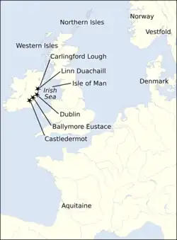 Map of Britain, Ireland, and Continental Europe