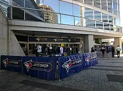 Exterior entrance to one of the two Jays Shop locations at Rogers Centre.