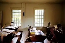 Town school house, inside view