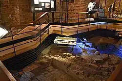 Remnants of the castle, as pictured in Museum Three Crowns