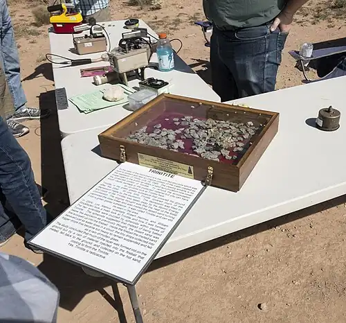 Trinitite display table, 2018