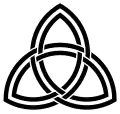 An interlaced double triquetra.